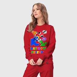 Костюм хлопковый женский Rainbow Friends персонажи, цвет: красный — фото 2