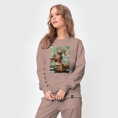 Женский костюм Жизнь глазами кота / Пыльно-розовый – фото 3