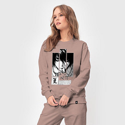 Костюм хлопковый женский Death Note - L, цвет: пыльно-розовый — фото 2