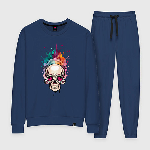 Женский костюм Гламурный череп / Тёмно-синий – фото 1