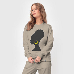 Костюм хлопковый женский Black girl, цвет: миндальный — фото 2