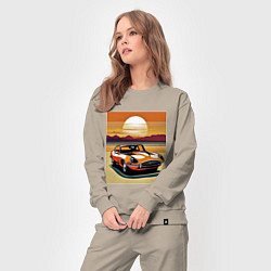 Костюм хлопковый женский Авто Ягуар, цвет: миндальный — фото 2