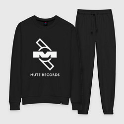 Костюм хлопковый женский Depeche Mode Mute Records Logo, цвет: черный