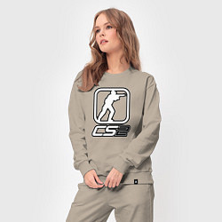 Костюм хлопковый женский CS2 logo, цвет: миндальный — фото 2