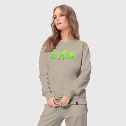 Костюм хлопковый женский CS2 green logo, цвет: миндальный — фото 2