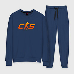 Костюм хлопковый женский CS 2 orange logo, цвет: тёмно-синий