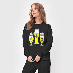 Костюм хлопковый женский New year beer, цвет: черный — фото 2