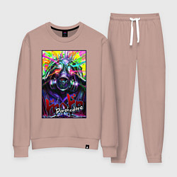 Костюм хлопковый женский Кайман - Дорохедоро, цвет: пыльно-розовый