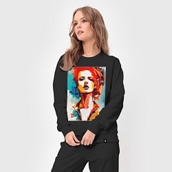 Костюм хлопковый женский МоМо - женщина с рыжими волосами, цвет: черный — фото 2