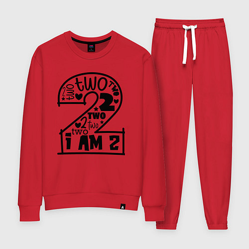 Женский костюм Двойка чёрный цвет / Красный – фото 1