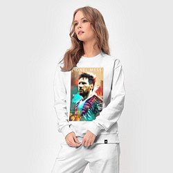 Костюм хлопковый женский Lionel Messi - football - striker, цвет: белый — фото 2