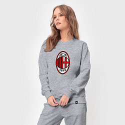 Костюм хлопковый женский Футбольный клуб Milan, цвет: меланж — фото 2