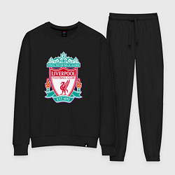 Костюм хлопковый женский Liverpool fc sport collection, цвет: черный