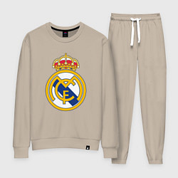 Костюм хлопковый женский Real madrid fc sport, цвет: миндальный