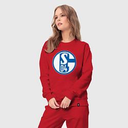 Костюм хлопковый женский Schalke 04 fc club, цвет: красный — фото 2