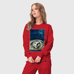 Костюм хлопковый женский Космонавт номер один, цвет: красный — фото 2
