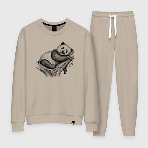 Женский костюм Панда жует бамбук / Миндальный – фото 1