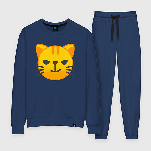 Женский костюм Жёлтый котёнок хитрит / Тёмно-синий – фото 1