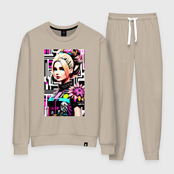 Костюм хлопковый женский Barbie - pop art stylization, цвет: миндальный