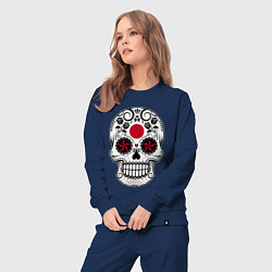 Костюм хлопковый женский Japan skull, цвет: тёмно-синий — фото 2