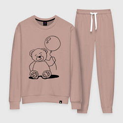 Женский костюм Мишка с воздушным шариком - раскраска