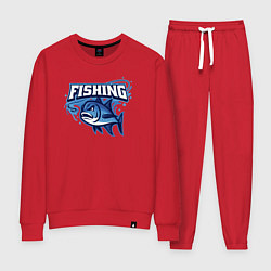 Костюм хлопковый женский Fishing style, цвет: красный