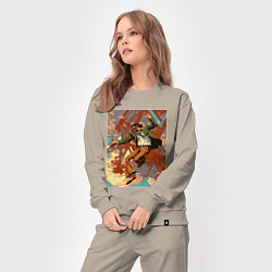 Костюм хлопковый женский Disco elysium, цвет: миндальный — фото 2