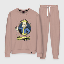 Костюм хлопковый женский Burnout - vault boy, цвет: пыльно-розовый