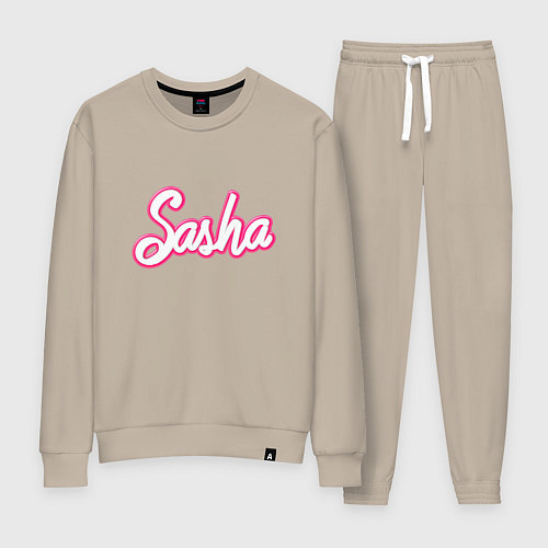 Женский костюм Саша шрифтом барби - объемный шрифт / Миндальный – фото 1