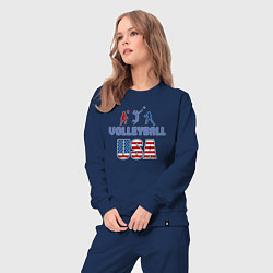 Костюм хлопковый женский USA volley, цвет: тёмно-синий — фото 2