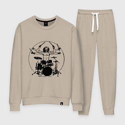 Костюм хлопковый женский Vitruvian six hand drummer, цвет: миндальный