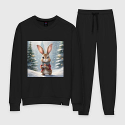 Женский костюм Новогодний зайчик с подарком в зимнем лесу