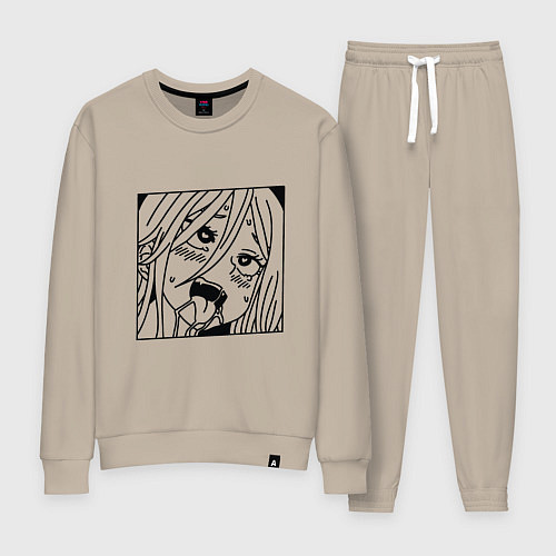 Женский костюм Пошлая аниме девочка с языком слюни / Миндальный – фото 1