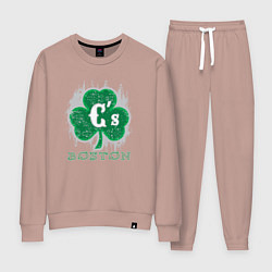 Костюм хлопковый женский Boston Celtics style, цвет: пыльно-розовый