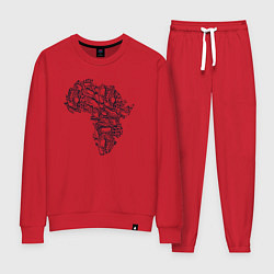 Костюм хлопковый женский Africa vibe, цвет: красный