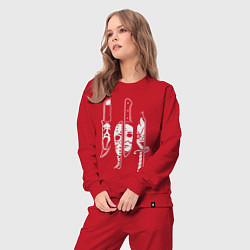 Костюм хлопковый женский Horror killers, цвет: красный — фото 2