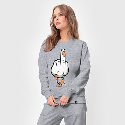 Костюм хлопковый женский Duck you - fuck you, цвет: меланж — фото 2