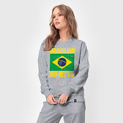 Костюм хлопковый женский Brazilian jiu-jitsu, цвет: меланж — фото 2