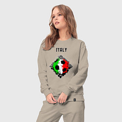 Костюм хлопковый женский Команда Италии, цвет: миндальный — фото 2