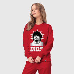 Костюм хлопковый женский Dios Diego Maradona, цвет: красный — фото 2