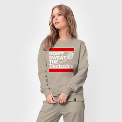 Костюм хлопковый женский Dont sweat the Technics, цвет: миндальный — фото 2