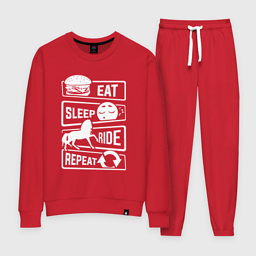 Женский костюм Еда сон верховая езда / Красный – фото 1