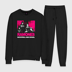 Костюм хлопковый женский Ramones rocknroll high school, цвет: черный
