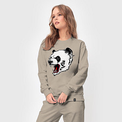 Костюм хлопковый женский Оскал панды, цвет: миндальный — фото 2