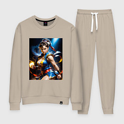 Женский костюм Chun-Li с огнем