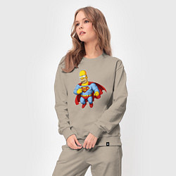 Костюм хлопковый женский Гомер супермен, цвет: миндальный — фото 2