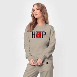 Костюм хлопковый женский Hip Hop выключатель, цвет: миндальный — фото 2