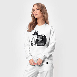 Костюм хлопковый женский Лисичка с кофе, цвет: белый — фото 2