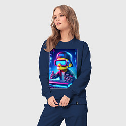 Костюм хлопковый женский Барт Симпсон - киберспорт, цвет: тёмно-синий — фото 2