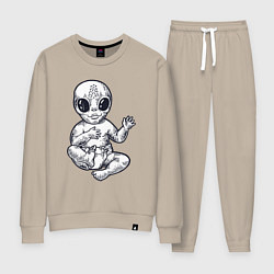 Костюм хлопковый женский Baby alien, цвет: миндальный